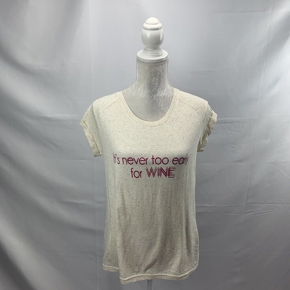 Speckled It’s Never Too Early For Wine Pajama T-shirt NWT Pajama Drama Large